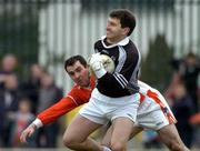 27 March 2005; Enda Murphy, Kildare, in action against Martin O'Rourke, Armagh. Allianz National Football League, Division 1B, Armagh v Kildare, St. Oliver Plunkett Park, Crossmaglen, Co. Armagh.. Picture credit; Brendan Moran / SPORTSFILE