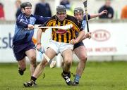 27 March 2005; Conor Phelan, Kilkenny, in action against Keith Elliott, left, and Cathal Billings, Dublin. Allianz National Hurling League, Division 1A, Dublin v Kilkenny, Parnell Park, Dublin. Picture credit; Brian Lawless / SPORTSFILE