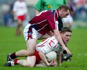 27 March 2005; Mickey Coleman, Tyrone, in action against John Brennan, Westmeath. Allianz National Football League, Division 1A, Westmeath v Tyrone, Cusack Park, Mullingar, Co. Westmeath. Picture credit; Oliver McVeigh / SPORTSFILE