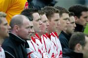 27 March 2005; Tyrone players line up for the team picture before the match. Allianz National Football League, Division 1A, Westmeath v Tyrone, Cusack Park, Mullingar, Co. Westmeath. Picture credit; Oliver McVeigh / SPORTSFILE