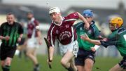 4 March 2005; Dara Shannon, NUIG, in action against Shane McGrath, right, Limerick IT. Datapac Fitzgibbon Cup Semi-Final, Limerick IT v NUI Galway, Limerick Institute of Technology, Limerick. Picture credit; Kieran Clancy / SPORTSFILE