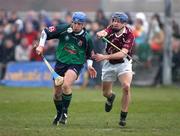 4 March 2005; Kieran Murphy, Limerick IT, in action against Gerry O'Grady, NUIG. Datapac Fitzgibbon Cup Semi-Final, Limerick IT v NUI Galway, Limerick Institute of Technology, Limerick. Picture credit; Kieran Clancy / SPORTSFILE