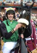 28 March 2005; Ruby Walsh with Numbersixvalverde after winning the Powers Gold Label Grand National Steeplechase. Fairyhouse Racecourse, Co. Meath. Picture credit; Damien Eagers / SPORTSFILE