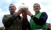 28 March 2005; Trainer Martin Brassil and Jockey Ruby Walsh pictured during the presentation after Numbersixvalverde had won the Powers Gold Label Grand National Steeplechase. Fairyhouse Racecourse, Co. Meath. Picture credit; Damien Eagers / SPORTSFILE
