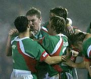 28 March 2005; Denis Behan second from left, Cork City,  celebrates after scoring his sides first goal with team-mates Danny Murphy, Joe Gambe and Kevin Doyle. Setanta Cup, Group 2,  Cork City v Shelbourne, Turners cross, Cork. Picture credit; David Maher / SPORTSFILE