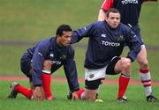 29 March 2005; Brian Lima, left, and Rob Henderson during Munster rugby squad training. University of Limerick, Limerick. Picture credit; Kieran Clancy / SPORTSFILE