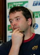 29 March 2005; Munster captain Anthony Foley during a Munster rugby press conference. Castletroy Park Hotel, Limerick.  Picture credit; Kieran Clancy / SPORTSFILE