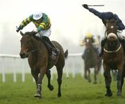 29 March 2005; Like a Butterfly, left, with Tony McCoy up, race clear of Forget the Past, with Barry Geraghty up, on their way to winning the Powers Gold Cup. Fairyhouse Racecourse, Co. Meath. Picture credit; Damien Eagers / SPORTSFILE