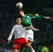 29 March 2005; Kevin Kilbane, Republic of Ireland, in action against Junzhe Zhano, China. International Friendly, Republic of Ireland v China, Lansdowne Road, Dublin Picture credit; David Maher / SPORTSFILE