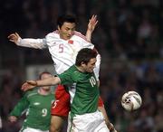 29 March 2005; Robbie Keane, Republic of Ireland, in action against Li Weifeng, China. International Friendly, Republic of Ireland v China, Lansdowne Road, Dublin Picture credit; Brian Lawless / SPORTSFILE