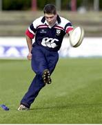 10 December 1999; Munster out-half Ronan O'Gara, practices his place kicking. Munster Rugby Squad Training, Stade Toulouson, Le Sept Denier, Toulouse, France. Picture credit: Brendan Moran / SPORTSFILE
