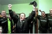 17 April 1999; Buccaneers coach Eddie O'Sullivan celebrates his team's win. AIB League Division 1, Buccaneers RFC v Lansdowne RFC, Ballinasloe, Co. Galway. Picture credit: Matt Browne / SPORTSFILE