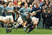 24 April 1999; Victor Costello, St Mary's, in action against Pat Humphreys, centre and Jeremy Staunton, Garryowen, AIB League Rugby, Garryowen v St Mary's College, Dooradoyle, Limerick. Picture credit: Brendan Moran / SPORTSFILE