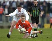 27 March 2005; Paul McCormack, Armagh, in action against Ross Glavin, Kildare. Allianz National Football League, Division 1B, Armagh v Kildare, St. Oliver Plunkett Park, Crossmaglen, Co. Armagh. Picture credit; Brendan Moran / SPORTSFILE
