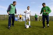 30 March 2005; Republic of Ireland International Manager Brian Kerr and assistant manager Chris Hughton puts local children through their paces at the launch of the FAI Pepsi Summer Soccer Schools at Malahide earlier this week. Malahide FC, Malahide, Co. Dublin. Picture credit; Pat Murphy / SPORTSFILE