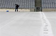 31 March 2005; Work in progress during the pitch enhancement programme at Croke Park, Dublin. Picture credit; Brian Lawless / SPORTSFILE