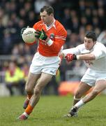 27 March 2005; Steven McDonnell, Armagh, in action against Andrew McLoughlin, Kildare. Allianz National Football League, Division 1B, Armagh v Kildare, St. Oliver Plunkett Park, Crossmaglen, Co. Armagh. Picture credit; Brendan Moran / SPORTSFILE