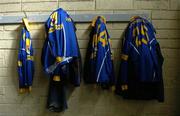12 March 2005; Jerseys hang in the Longford dressing room. Allianz National Football League, Division 2A, Clare v Longford, Cusack Park, Ennis, Co. Clare. Picture credit; Ray McManus / SPORTSFILE