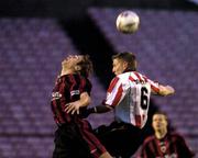 1 April 2005; Eamon Doherty, Derry City, in action against Kevin Hunt, Bohemians. eircom League, Premier Division, Bohemians v Derry City, Dalymount Park, Dublin. Picture credit; Brian Lawless / SPORTSFILE