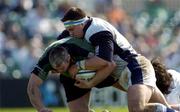 2 April 2005; Peter Bracken, Connacht, is tackled by Andrew Sheridan, Sale Sharks. European Challenge Cup 2004-2005, Semi-Final, Connacht v Sale Sharks, Sportsground, Galway. Picture credit; Pat Murphy / SPORTSFILE