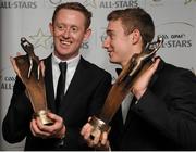 8 November 2013; Kerry footballers Colm Cooper, left, and James O'Donoghue with their 2013 GAA GPA All-Star awards, sponsored by Opel, at the 2013 GAA GPA All-Star Awards in Croke Park, Dublin. Picture credit: Piaras Ó Mídheach / SPORTSFILE