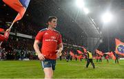 27 December 2013; Munster's Ronan O'Mahony makes his way out for the start of the game. Celtic League 2013/14, Round 11, Munster v Connacht, Thomond Park, Limerick. Picture credit: Diarmuid Greene / SPORTSFILE