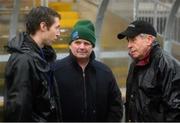 5 January 2014; Pictured are, from left to right, Fermanagh assistant manager Raymond Johnston, Fermanagh GAA Chairman Patsy Dolan, and Fermanagh manager Peter McGrath after a pitch inspection resulted in the game being called off. Power NI Dr. McKenna Cup, Section B, Round 1, Fermanagh v St Mary's, Brewster Park, Enniskillen, Co. Fermanagh. Picture credit: Oliver McVeigh / SPORTSFILE