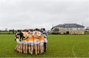 5 January 2014; The Antrim team huddle before the start of the game. Power NI Dr. McKenna Cup, Section C, Round 1, Antrim v Cavan, Creggan Kickhams, Randalstown, Co. Antrim. Photo by Sportsfile