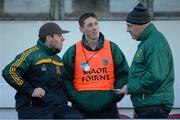 5 January 2014; Meath manager Mick O'Dowd, left, with selectors Trevor Giles, centre, and Sean Kelly. Bord na Mona O'Byrne Cup, Group C, Round 1, Meath v DIT, Páirc Táilteann, Navan, Co. Meath. Picture credit: David Maher / SPORTSFILE