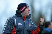 5 January 2014; Cork manager Brian Cuthbert asks his players for &quot;one more goal&quot; in the 30th minute of the second half. McGrath Cup, Quarter-Final, Cork v Limerick Institute of Technology, Mallow GAA Grounds, Mallow, Co. Cork. Picture credit: Diarmuid Greene / SPORTSFILE