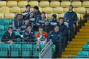 5 January 2014; Barry-John Molloy, Carlow, sits in the stand with his team-mates after being shown a black card by referee Eddie Kinsella. Bord na Mona O'Byrne Cup, Group B, Round 1, Carlow v Longford, Dr. Cullen Park, Carlow. Picture credit: Matt Browne / SPORTSFILE
