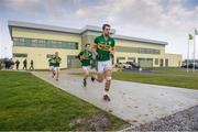 5 January 2014; Kerry's Anthony Maher makes his way onto the pitch, followed by team-mates Paul Murphy, Shane O'Callaghan and Bryan Sheehan, before the game. McGrath Cup, Quarter-Final, Kerry v Institute of Technology Tralee, John Mitchels GAA Club, Farmer's Bridge, Tralee, Co. Kerry. Picture credit: Brendan Moran / SPORTSFILE