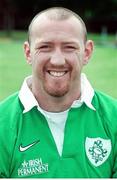 20 July 1999; Trevor Brennan, Ireland. Ireland Rugby Squad head shots. Picture credit: Brendan Moran / SPORTSFILE