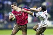 18 December 1999; Jason Holland, Munster, in action against Jerome Sieurac, Colomiers. Heineken European Cup, Munster v Colomiers, Musgrave Park, Cork. Picture credit: Brendan Moran / SPORTSFILE