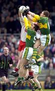 3 April 2005; William Kirby and Paddy Kelly, right, Kerry, in action against Colin Holmes and Michael Coleman, Tyrone. Allianz National Football League, Division 1A, Kerry v Tyrone, Fitzgerald Stadium, Killarney, Co. Kerry. Picture credit; Brendan Moran / SPORTSFILE