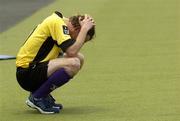 3 April 2005; A dejected Mark Irwin, Instonians, after defeat in the final. Mens Irish Senior Cup Final, Instonians v Lisnagarvey, Belfield, UCD, Dublin. Picture credit; David Levingstone / SPORTSFILE