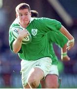 10 April 1999; Ciaran Scally, Ireland. International rugby friendly, Ireland v Italy, Lansdowne Road, Dublin. Picture credit: Brendan Moran / SPORTSFILE