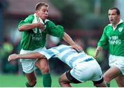 28 August 1999; Justin Bishop, Ireland. Rugby International, Ireland v Argentina, Lansdowne Road, Dublin. Picture credit: Brendan Moran / SPORTSFILE