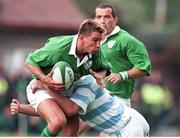 28 August 1999; Justin Bishop, Ireland. Rugby International, Ireland v Argentina, Lansdowne Road, Dublin. Picture credit: Brendan Moran / SPORTSFILE
