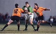 31 May 1999; Matt Mostyn, Ireland, in action against Craig Wills, no.12, and Steve Merrick, New South Wales Country. 1999 Australia Tour, New South Wales Country Cockatoos v Ireland, Woy Woy Oval, New South Wales, Australia. Picture credit: Matt Browne / SPORTSFILE