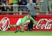 28 August 1999; Matt Mostyn scores his first, and Ireland's second, try. Rugby International, Ireland v Argentina, Lansdowne Road, Dublin. Picture credit: David Maher / SPORTSFILE
