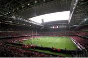 1 October 1999; Millennium Stadium, Cardiff. 1999 Rugby World Cup, Wales v Argentina, Millennium, Cardiff, Wales. Picture credit: Brendan Moran / SPORTSFILE