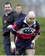 9 December 1999; Keith Wood, Munster, is restrained by teammate Anthony Foley during training. Munster Rugby Squad Training, TOEC TOAL Sports Complex, Toulouse, France. Picture credit: Brendan Moran / SPORTSFILE