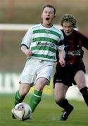 8 April 2005; Trevor Molloy, Shamrock Rovers, in action against Stephen Paisley, Longford Town. eircom League, Premier Division, Shamrock Rovers v Longford Town, Dalymount Park, Dublin. Picture credit; Brian Lawless / SPORTSFILE
