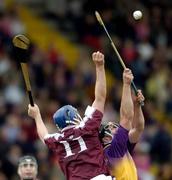 10 April 2005; Darren Stamp, Wexford, in action against David Forde, Galway. Allianz National Hurling League, Division 1, Wexford v Galway, Wexford Park, Wexford. Picture credit; Matt Browne / SPORTSFILE