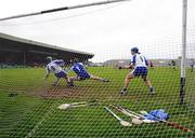 10 April 2005; Goallkeeper Stephen Brenner and Brian Phelan,  9, supported by James Murray, 6, Waterford, save a penalty by Andrew O'Shaughnessy, Limerick. Allianz National Hurling League, Division 1, Limerick v Waterford, Gaelic Grounds, Limerick. Picture credit; Kieran Clancy / SPORTSFILE
