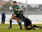 10 April 2005; Darren Yapp, Connacht, is tackled by Sonny Parker, The Ospreys. Celtic League 2004-2005, Pool 1, Connacht v Neath-Swansea Ospreys, Sportsground, Galway. Picture credit; David Maher / SPORTSFILE