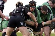 10 April 2005; John O'Sullivan, Connacht, is tackled by Richard Pugh, The Ospreys. Celtic League 2004-2005, Pool 1, Connacht v Neath-Swansea Ospreys, Sportsground, Galway. Picture credit; David Maher / SPORTSFILE