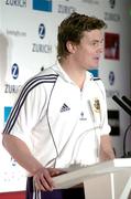 11 April 2005; British and Irish Lions captain Brian O'Driscoll speaking at a press conference to announce the British & Irish Lions squad and captain. Hilton Hotel, Heathrow, London, England. Picture credit; Brendan Moran / SPORTSFILE