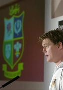 11 April 2005; British and Irish Lions captain Brian O'Driscoll speaking at a press conference to announce the British & Irish Lions squad and captain. Hilton Hotel, Heathrow, London, England. Picture credit; Brendan Moran / SPORTSFILE
